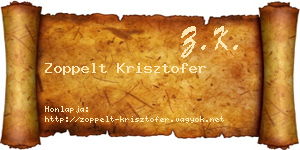 Zoppelt Krisztofer névjegykártya